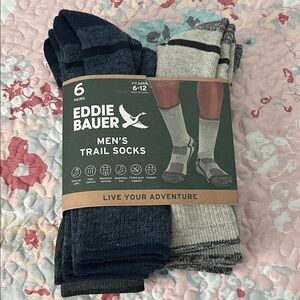 Eddie Bauer Men's Trail Socks - Blue and Gray